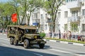 SAMARA, Russia - May 9, 2019: A historical example of military equipment army off-road vehicle Dodge WC-63 at the military parade