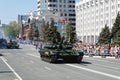 SAMARA, Russia - May 9, 2019: at the military parade in honor of the anniversary of victory in World War II. main tank T-72b3 Royalty Free Stock Photo