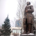 Samara, Russia, Samara University and Lomonosov monument near it