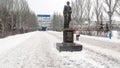 Samara, Russia, Samara University and Lomonosov monument near it