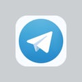 Samara, Russian Federation - August 4, 2018: Editorial animation. Telegram logo icon. Telegrams one of the most popular