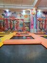 Samarinda, Indonesia. March 9 2021. Colorful empty children indoor playground, toys playing arena in playtopia