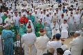 Samaritan people at traditional Passover sacrifice in Mount Gerizim near the west bank city of Nablus 2017 ISRAEL lamb