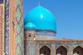 Samarkand architecture. Architectural exterior of the Madrasas at Registan, Uzbekistan