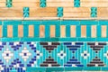 Decorative tile work at the Ustad Ali Nasafi Mausoleum at the Shah-i-Zinda in Samarkand Royalty Free Stock Photo