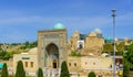 Samarkand, Uzbekistan - April 27, 2023: The ancient mausoleum of Shakh-I-Zinda, the Tomb of living king, during the