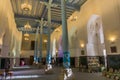 SAMARKAND, UZBEKISTAN: APRIL 28, 2018: Interior of Ulugh Beg Madrasa in Samarkand, Uzbekist