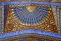 SAMARKAND, UZBEKISTAN - MAY 04, 2014: Ceiling of Aksaray mausoleum Royalty Free Stock Photo