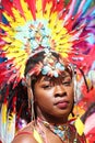 Samba dancer at the Notting Hill Carnival in London in 2023