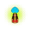 Samba girl icon, comics style Royalty Free Stock Photo