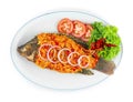 Sambal Fish with hot Chili Paste Sambal SauceStyle Royalty Free Stock Photo