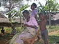 Samburu woman weaving rattan