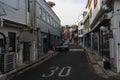 Samcheongdong-gil street with classic Korean architecture cafe restaurants shops during winter morning at Jongno-gu , Seoul South