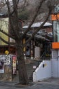 Samcheongdong-gil street with classic Korean architecture cafe restaurants shops during winter morning at Jongno-gu , Seoul South