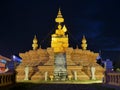 2017-01-03 Samdech Chuon Nath Statue, Phnom Penh Cambodia, Statue at night editorial