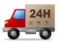 Same Day Delivery Indicates Distribution Freight And Lorry Royalty Free Stock Photo