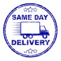 Same Day Delivery Represents Distributing Shipping And Logistics Royalty Free Stock Photo