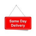 same day delivery sign on white Royalty Free Stock Photo