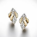 The Same Pair of Diamond Earrings With a Twist Design And Fruit