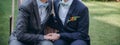 Same sex couple, gay boyfriends wedding celebration. Equality concept Royalty Free Stock Photo