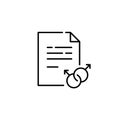 Same sex couple relationship legalisation. Homosexual marriage certificate. Pixel perfect, editable stroke line icon Royalty Free Stock Photo