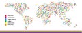 Same sex family infographics set with charts and world map vector illustration. Gay ainfographic art. Useful infographic template. Royalty Free Stock Photo