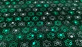 Same size transforming simple figures in the virtual space, seamless loop. Animation. Small circles creating moving Royalty Free Stock Photo