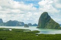 Samed Nang Chee on mountain landscape view point at Phangnga province.