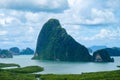 Samed Nang Chee on mountain landscape view point at Phangnga province.