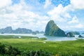 Samed Nang Chee on mountain landscape view point at Phangnga province.