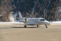 Cessna 560XL Citation XLS+ jet in Samedan in Switzerland Royalty Free Stock Photo