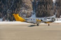 Pilatus PC-12 NGX airplane in Samaden in Switzerland