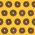 Sameless pattern of chocolate donut Royalty Free Stock Photo