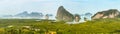 Samet Nangshe viewpoint, view of Koh Phra Wat Noi, in Phang Nga bay, Thailand Royalty Free Stock Photo