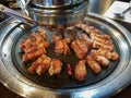 Samgyeopsal, grilled pork belly and Moksal, grilled pork neck favored in South Korea.