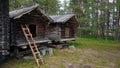 Sami cottages in village Lappstaden in Arvidsjaur, Sweden