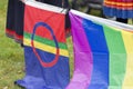 The Sami Flag and the Rainbow Flag Royalty Free Stock Photo
