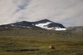 Sami shelter very old standing in the remote swedish landscape o