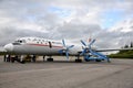 9/01/2018, Samjiyong, North-Korea: Old Russian Airplane from the 60`s or 70`s is still being regularly used for civil aviation i