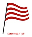 Samma Dynasty 1351-1524 Flag Waving Vector Illustration on White Background.