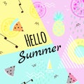 Sammer banner, poster. Punchy pastel. Season vocation, weekend, holiday logo. Summer vector . Fashionable styling