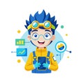 Sammy the Tech Wizard Fun Illustration Royalty Free Stock Photo