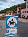 Only bikes in a duty free village of Samnaun