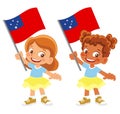 Samoa flag in hand set