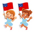 Samoa flag in hand set