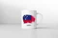 Samoa flag on white coffee mug.