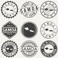 Samoa Islands Travel Stamp Made In Product Stamp Logo Icon Symbol Design Insignia.