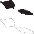 Samoa Map. Black silhouette country map isolated on white background. Black outline on white background. Vector based