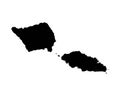 Samoa Map. Samoan Country Map. Black and White National Nation Geography Outline Border Boundary Territory Shape Vector Illustrati