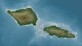 Samoa outlined. Pale